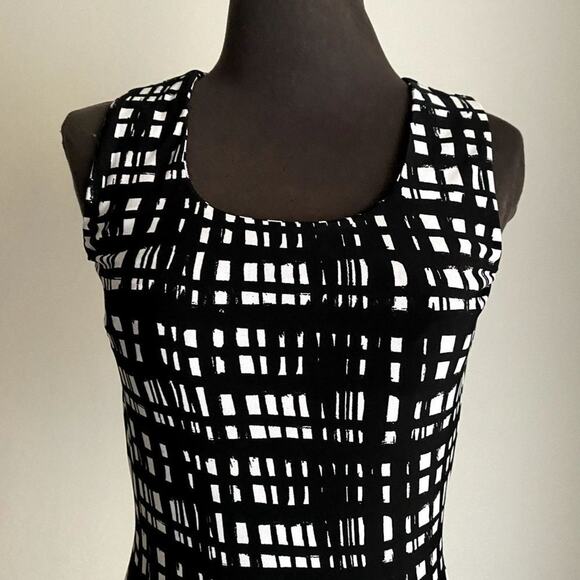 Calvin Klein Black and White Checkered Blouse - Picture 2 of 8